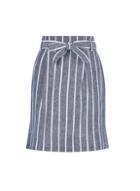 Dorothy Perkins Blue Stripe Print Linen Skirt