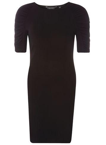 Dorothy Perkins Black Ruched Sleeve Bodycon Dress
