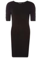 Dorothy Perkins Black Ruched Sleeve Bodycon Dress