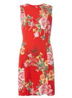 Dorothy Perkins Red Oriental Print Fit And Flare Dress
