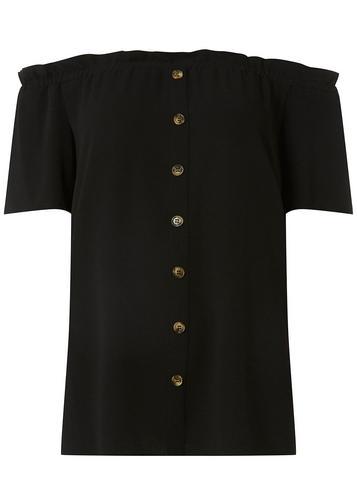 Dorothy Perkins Black Horn Button Bardot Top