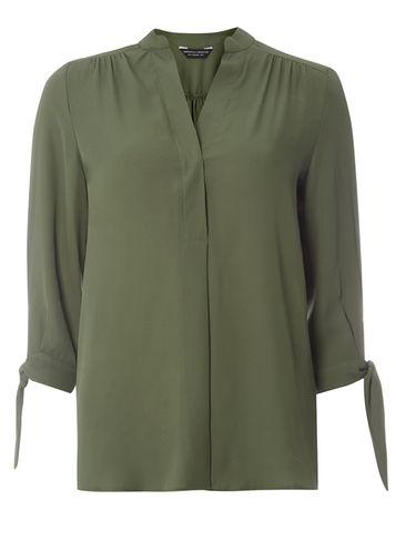 Dorothy Perkins Green Tie Sleeve Top