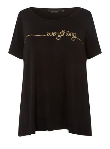 Dorothy Perkins *dp Curve Black 'everything' Motif T-shirt
