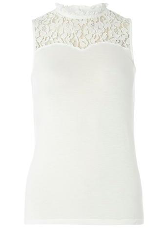Dorothy Perkins Petite Ivory Victoriana Shell Top