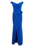 *quiz Blue Peplum Frill Maxi Dress