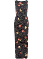 Dorothy Perkins Petite Black Floral Print Polka Dot Maxi Dress
