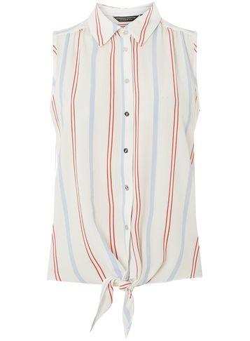 Dorothy Perkins Ivory Striped Sleeveless Shirt