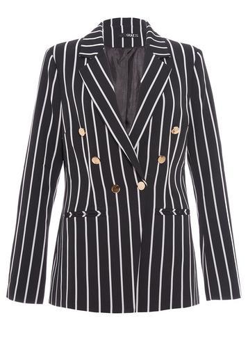 Dorothy Perkins *quiz Black And White Striped Blazer