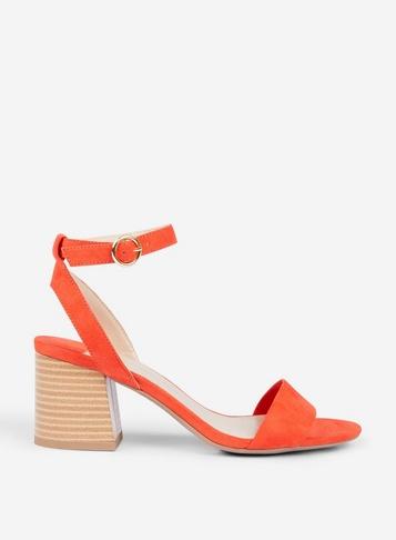 Dorothy Perkins Wide Fit Red Shady Block Heeled Sandals