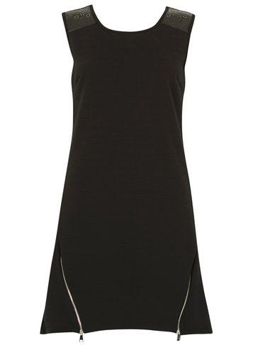 Dorothy Perkins *izabel London Black Zip Detail Shift Dress