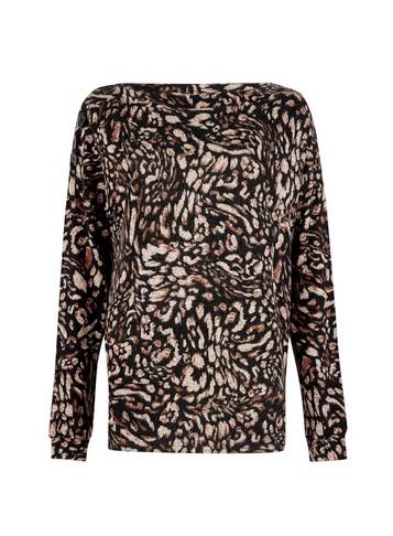 Dorothy Perkins *tall Black Marble Print Brush Button Top