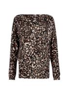 Dorothy Perkins *tall Black Marble Print Brush Button Top
