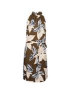 Dorothy Perkins Khaki Tropical Print Tie Shift Dress