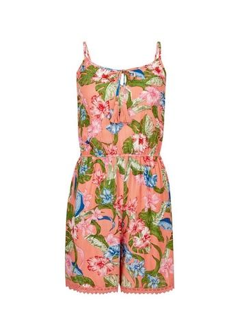 Dorothy Perkins *dp Beach Coral Floral Print Playsuit