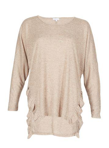 Dorothy Perkins *blue Vanilla Oatmeal Frill Side Top