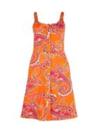 Dorothy Perkins Orange Paisley Print Fit And Flare Dress