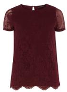 Dorothy Perkins Mulberry Contrast Lace Top
