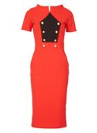 Dorothy Perkins *feverfish Red Utility Contrast Bodycon Dress