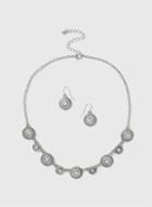 Dorothy Perkins Circle Rhinestone Necklace Set