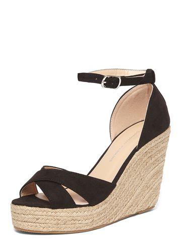 Dorothy Perkins Black 'rylie' Platform Wedge Sandals