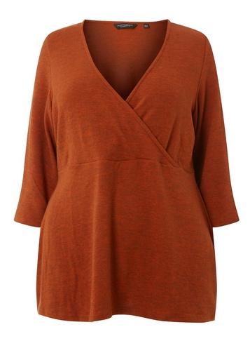 Dorothy Perkins *dp Curve Rust Brushed Wrap Top