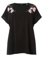 Dorothy Perkins Dp Curve Black Floral Puff Print T-shirt