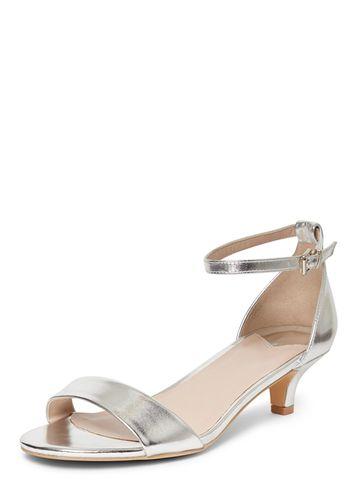 Dorothy Perkins Wide Fit Silver 'sundae' Low Heel Sandals