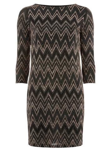 Dorothy Perkins *billie & Blossom Multi Coloured Petite Zig Zag Print Shift Dress