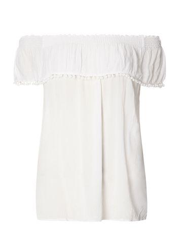 Dorothy Perkins Ivory Pom Trim Bardot Top