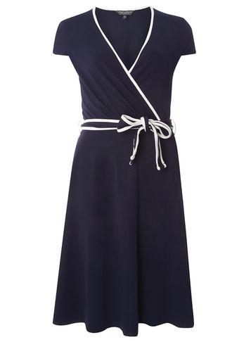 Dorothy Perkins Navy Tip Wrap Dress
