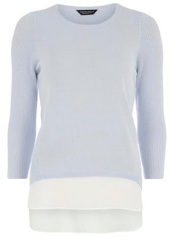 Dorothy Perkins Blue Chiffon Layer Jumper