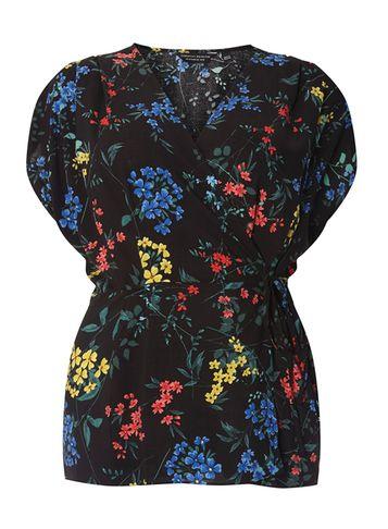 Dorothy Perkins Dp Curve Black Ditsy Wrap Top
