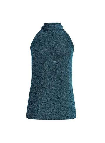 Dorothy Perkins Teal Shimmer Halterneck Top