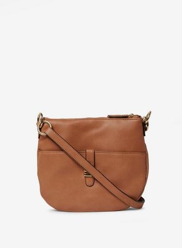 Dorothy Perkins Tan Double Bar Messenger Bag