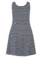 Dorothy Perkins Dp Curve Navy Striped Princess Fit And Flare Dress