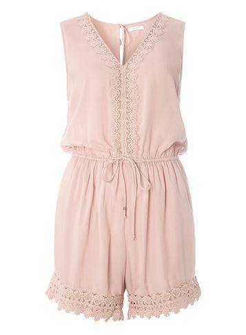 Dorothy Perkins *vila Blush Lace Playsuit