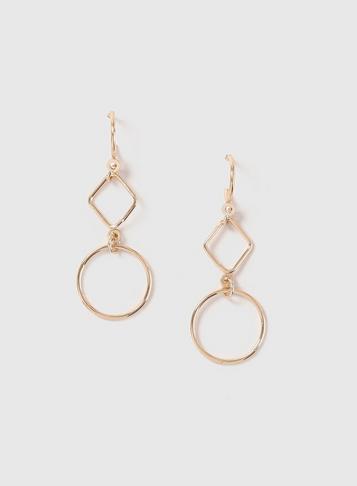 Dorothy Perkins Gold Geometric Simple Drop Earrings