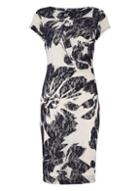 *roman Originals Navy Floral Print Lace Bodycon Dress