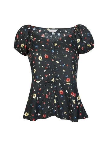 Dorothy Perkins Petite Black Floral Ditsy Blouse