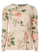 Dorothy Perkins Peach Floral Twist Front Top