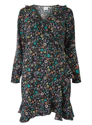 Dorothy Perkins *juna Rose Curve Black Ditsy Print Wrap Dress