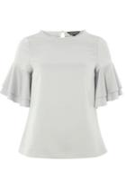 Dorothy Perkins Silver Double Ruffle Top