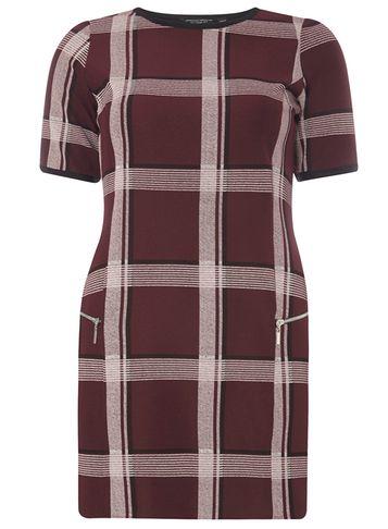 Dorothy Perkins Wine Red Check Tunic Top