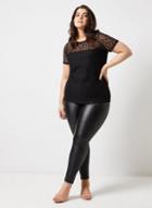 Dorothy Perkins Dp Curve Black Leopard Lace T-shirt