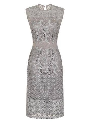 *little Mistress Grey Frill Midi Dress