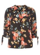 Dorothy Perkins Petite Multicoloured Floral Print Tie Sleeve Shirt