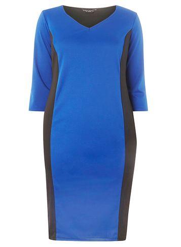 Dorothy Perkins *dp Curve Cobalt And Black Colourblock Dress
