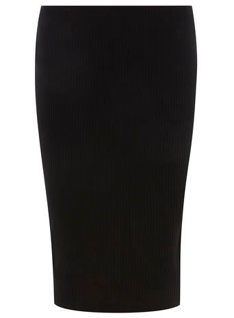 Dorothy Perkins Petite Black Rib Tube Skirt