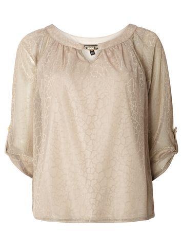 Dorothy Perkins *billie Black Label Gold Leopard Trim Blouse