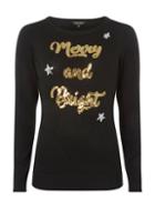 Dorothy Perkins Trees For Cities Black Merry And Bright Jumper
